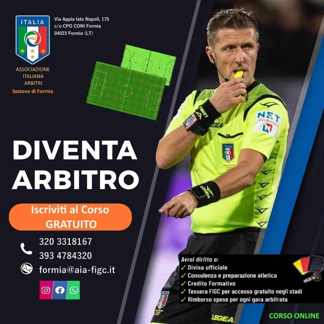 Formia, al via il corso gratuito per arbitri di calcio